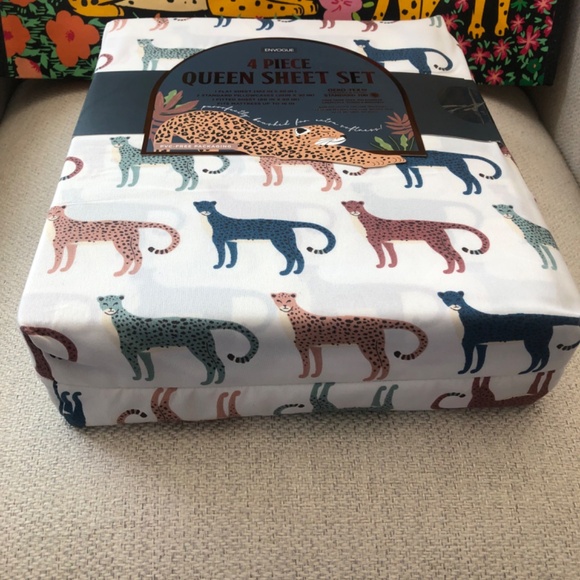Nwt Envogue Cheetah Queen Sheet Set! - Picture 3 of 4